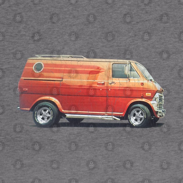 1970s Custom Van (vintage distressed look) by robotface